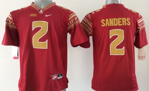 Seminoles #2 Deion Sanders Red Limited Stitched Youth NCAA Jersey - Click Image to Close